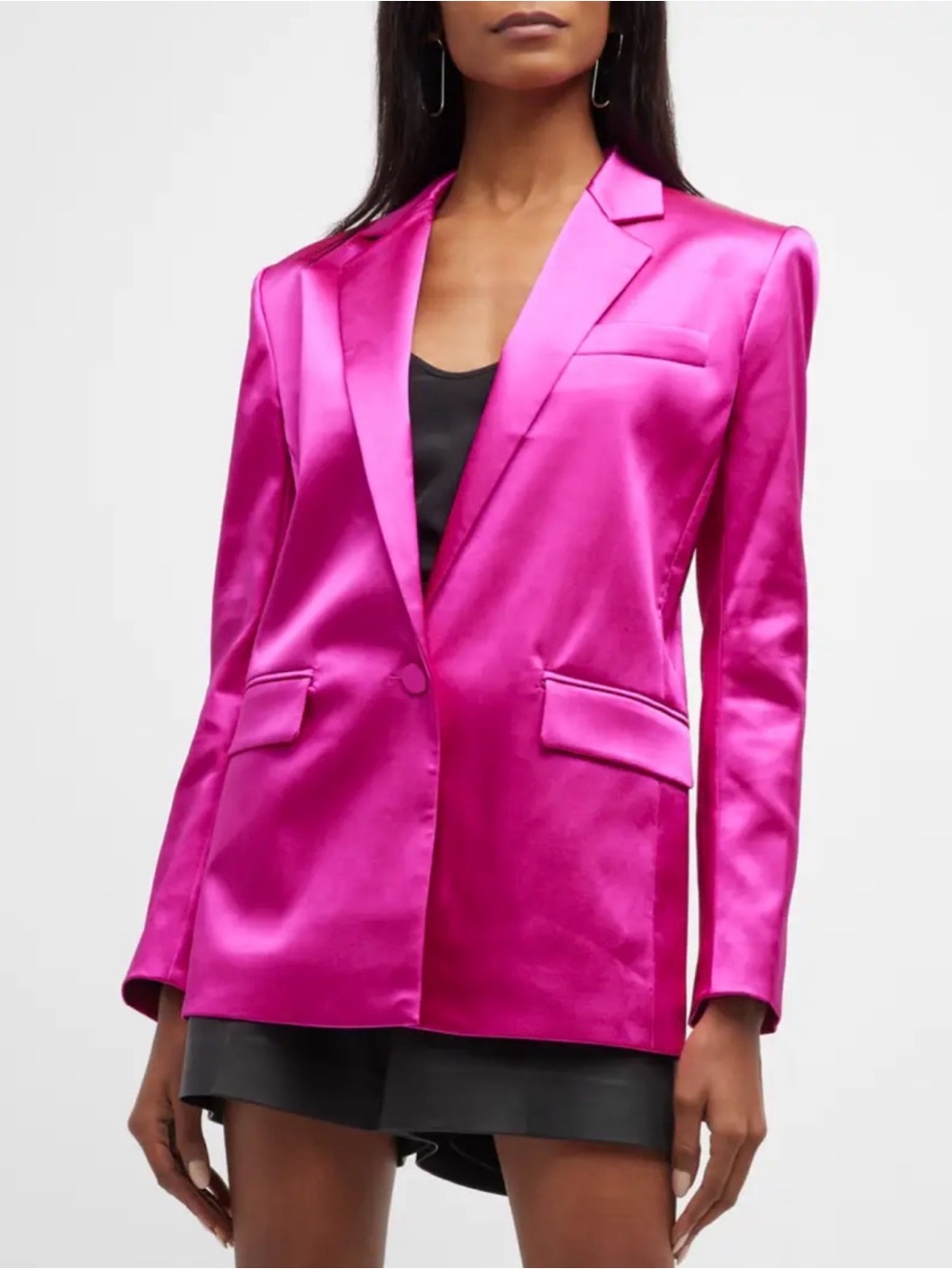 Frame Satin Strong Shoulder Blazer
